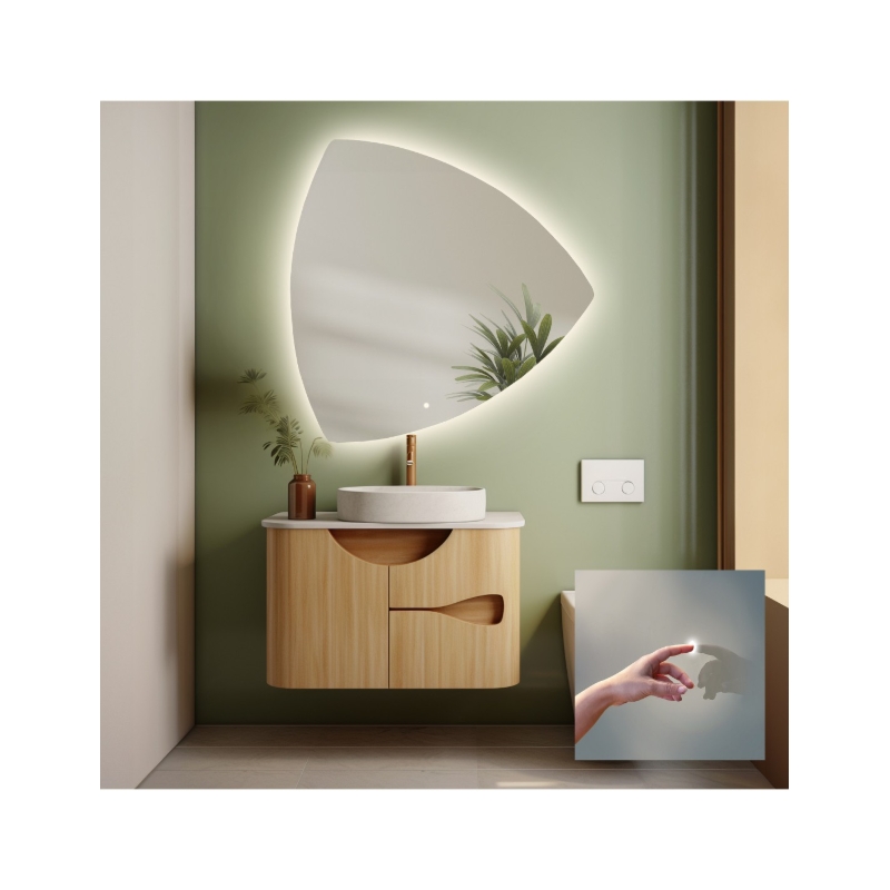 Lustro łazienkowe o nieregularnym kształcie z włącznikiem - KARO LED PREMIUM