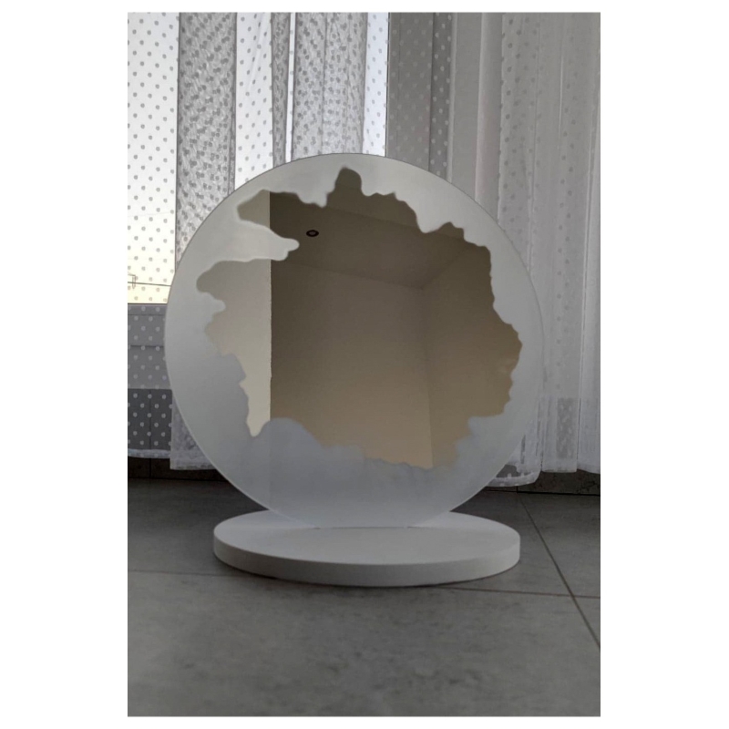 Lusterko okrągłe kosmetyczne do makijażu na podstawce - BLUMI