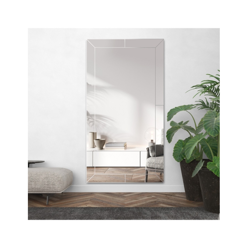 Lustro kryształowe glamour w lustrzanej ramie - PERLA OptiWhite