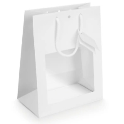 10 x Biała torba lakierowana 10 szt. z okienkiem 180x227x100