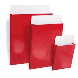 100 x Czerwona torba lakierowana z klapką 200x240x80 mm