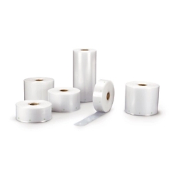 Rękaw foliowy przezroczysty 140 mm x 700 m, 50 mikronów, w 50% z recyklingu