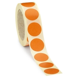Pomarańczowe etykiety na rolce 20 mm 500 szt.