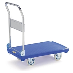 Wózek transportowy z plastikową platformą 815x540x890 mm, niebieski