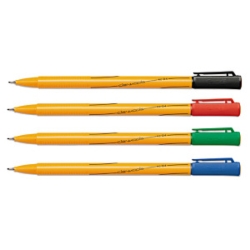 Cienkopis 4 kolory w etui - czarny, niebieski, czerwony, zielony
