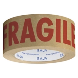 36 x Taśma pakowa papierowa RAJA z napisem FRAGILE 48mm x 50m