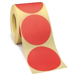 Czerwone etykiety 70mm 500 szt na rolce