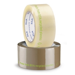 6 x Taśma pakowa przezroczysta 48mm x 132m PET z recyklingu w 85% - mini pakiet 6 rolek