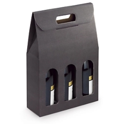 30 x Opakowanie na wino z ziarnistą teksturą 90x270x385 mm na 3 butelki, 30 szt.