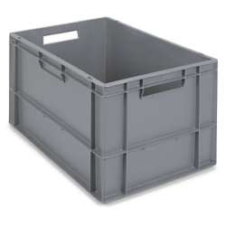 Pojemnik plastikowy z uchwytami otwartymi 600x400x320 mm, 60 l