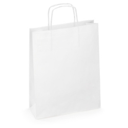 200 x Biała torba papierowa kraft 320x390x160
