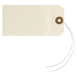1000 x Przywieszki kartonowe kremowe z drucikiem 80x38mm 1000 szt