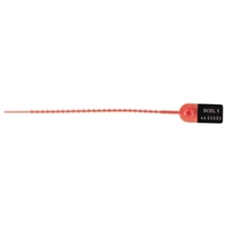 Żółta plomba z ząbkowaną przewleczką 160 x 3 mm