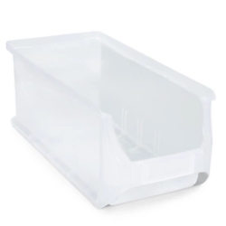 Wzmocniony plastikowy pojemnik magazynowy, przezroczysty 160x102x75mm