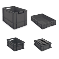 Pojemnik plastikowy Euro z recyklingu 600x400x240 mm, pojemność 47l