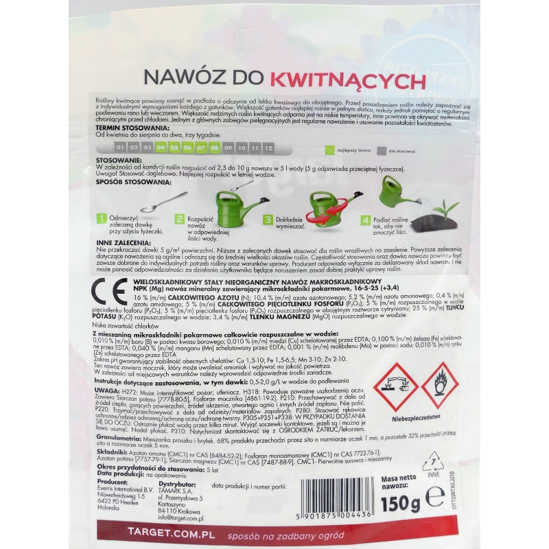Nawóz do roślin kwitnących w proszku (rozpuszczalny) – wzmacnia kwitnienie – 150 g Target