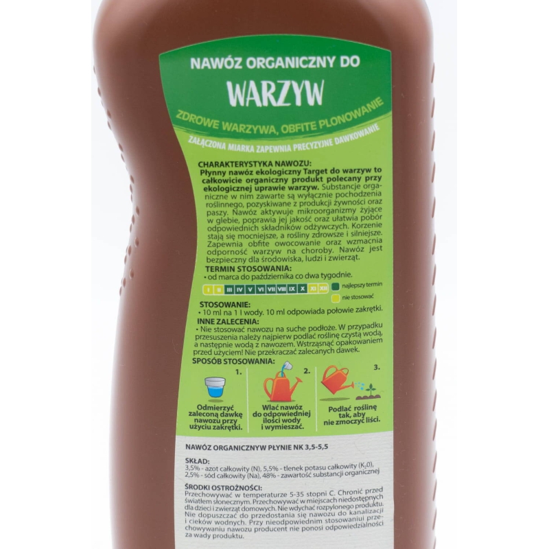 Ekologiczny nawóz do warzyw w płynie (pomidorów, papryki, ogórków, bakłażana, dyni, kapustnych) – 1 l Target