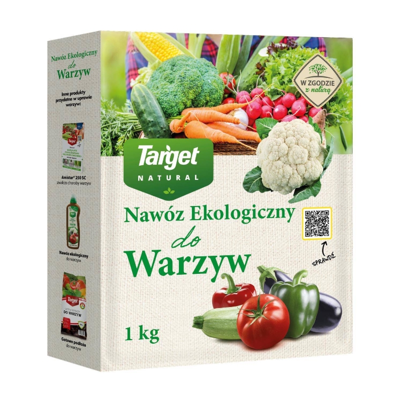 Ekologiczny nawóz do warzyw (pomidorów, papryki, bakłażana, marchwi, kapustnych i sałaty) – 1 kg Target