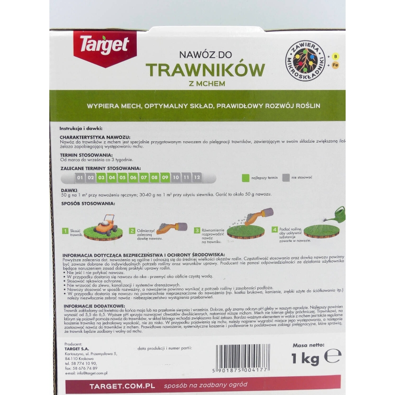Nawóz Do Trawnika z Mchem – 1 kg Target