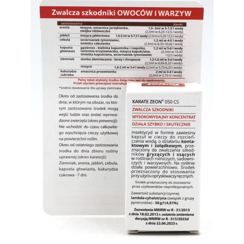 Karate Zeon 050 CS – Zwalcza Szkodniki Roślin – 2,5 ml Target