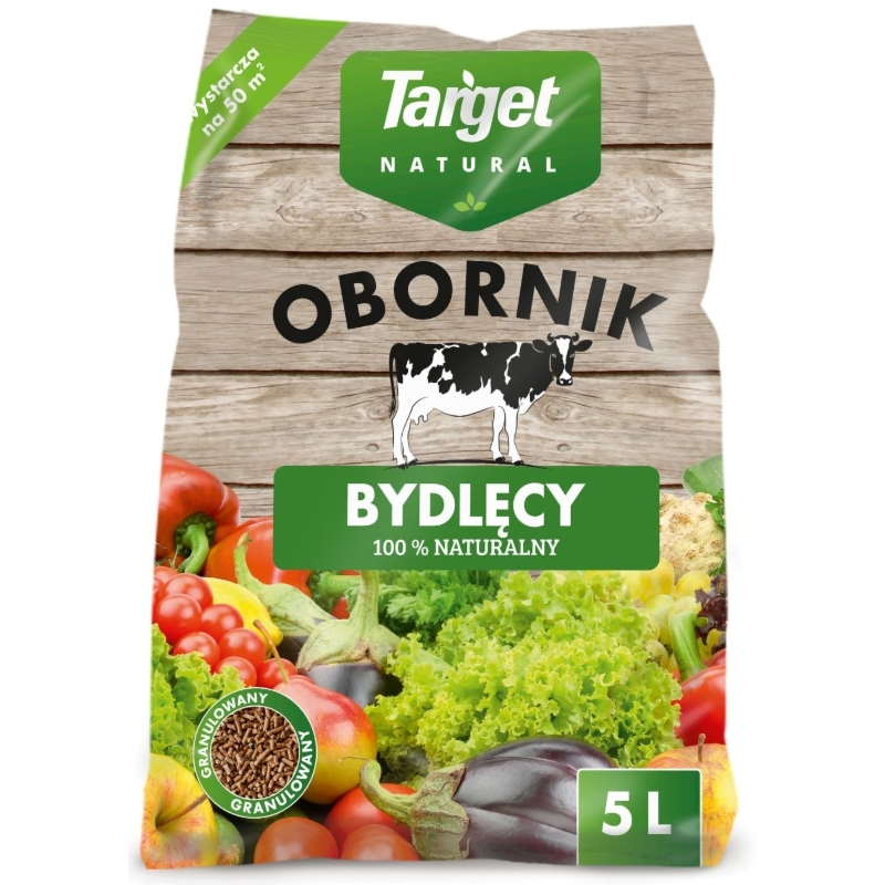 Obornik bydlęcy granulowany – nawóz do warzyw, owoców, roślin doniczkowych i trawnika – 5 l Target